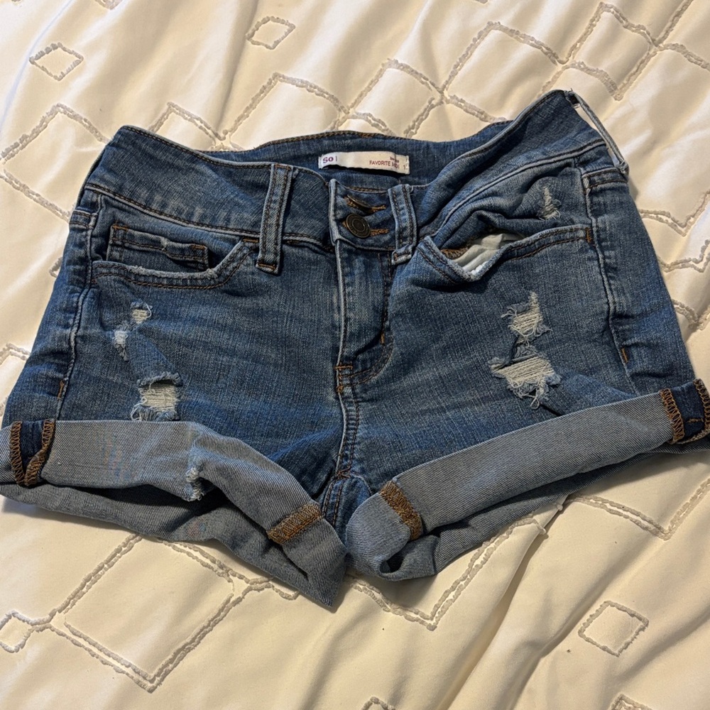 Distressed low rise Denim Shorts